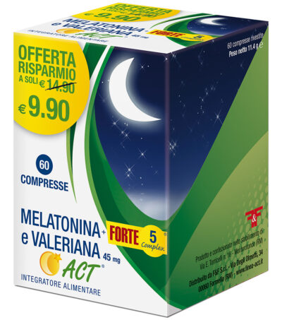 MELATONINA ACT + FORTE 5 COMPLEX E VALERIANA - 60 compresse