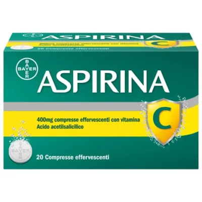 Aspirina C Antinfiammatorio Antidolorifico per Influenza Raffreddore e febbre con Vitamina C - 20 Compresse