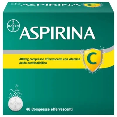 Aspirina C Antinfiammatorio Antidolorifico per Influenza Raffreddore e febbre con Vitamina C - 40 Compresse