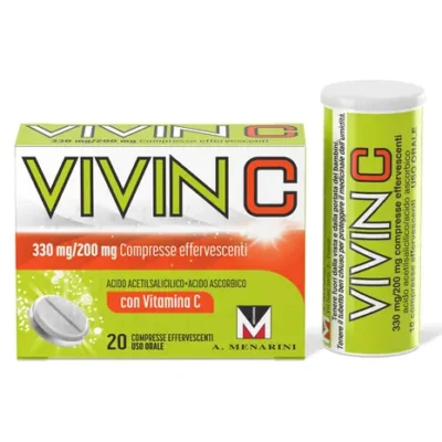 Vivin C Contro i Primi Sintomi Influenzali e Raffreddore con Vitamina C - 20 Compresse Effervescenti
