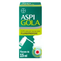 Aspi Gola Spray Antinfiammatorio per Gola Infiammata, Faringite e Mal di gola con Flurbiprofene - 15ml