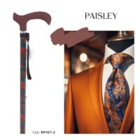 Bastone in alluminio fantasia con manico Derby in ABS e TPR – Brio - Paisley