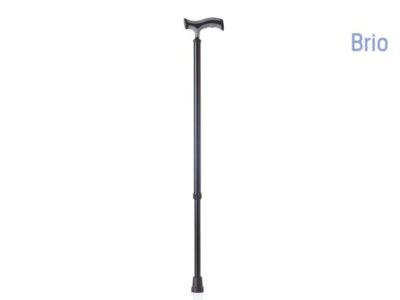Bastone in alluminio anodizzato colorato, puntale con base larga – Brio - NERO